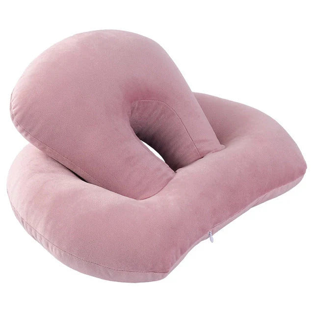 Comfortable U-Shaped Desk Neck Pillow with Plush Velvet Exterior and Adjustable Arm Rest Support