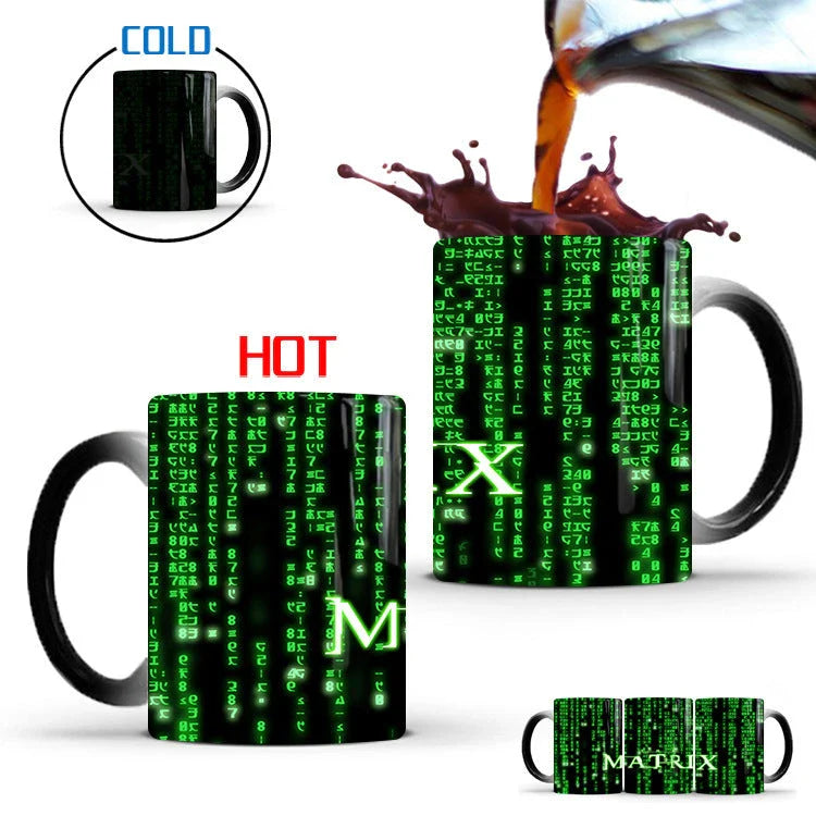 The Matrix Mug - A Captivating Color-Changing Ceramic Coffee Cup Inspired by the Iconic Sci-Fi Film