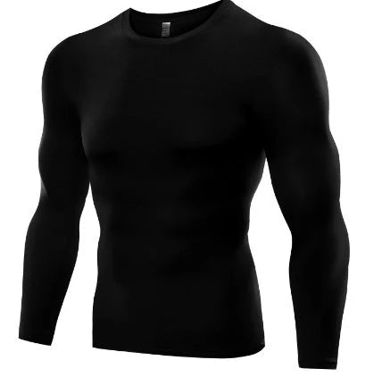 Men's Compression Long Sleeve Workout Tee in various colors and sizes