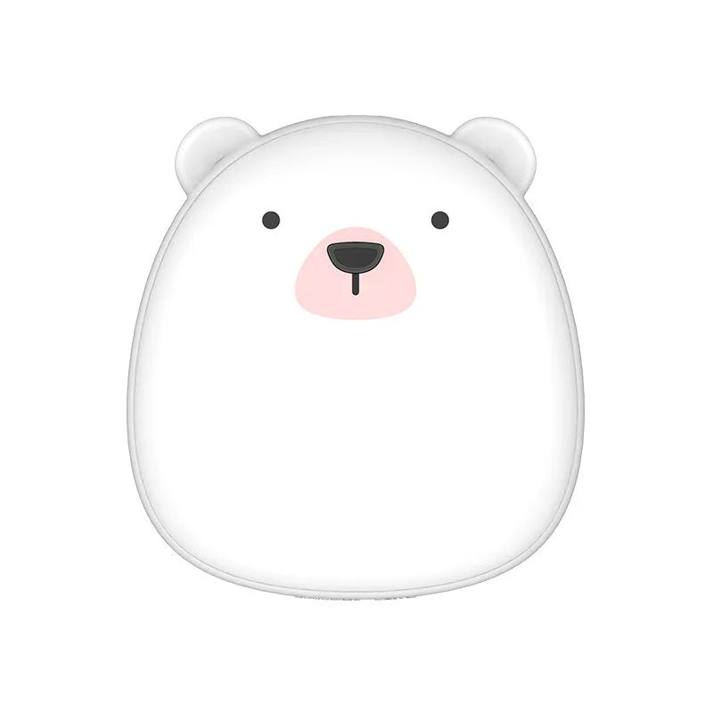 Cute cartoon penguin and polar bear design USB rechargeable hand warmer and power bank unit.