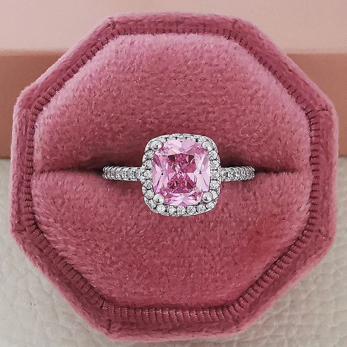 Stunning multicolor charm rings made with high-quality cubic zirconia stones in a captivating geometric design