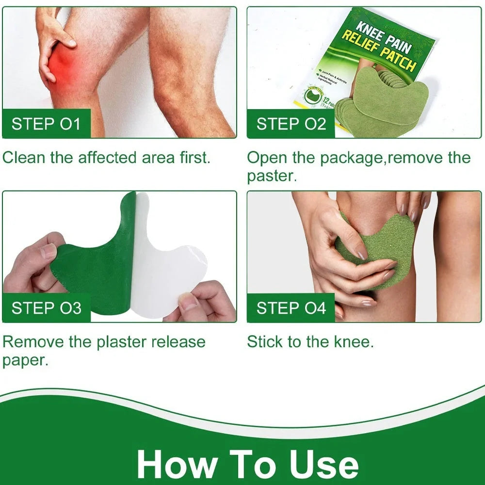 Herbal Self-Heating Knee Plaster for natural pain relief and joint care