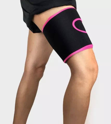 Kewlioo Neoprene Sauna Thigh Trimmer in black, yellow, red, and blue with adjustable side codes