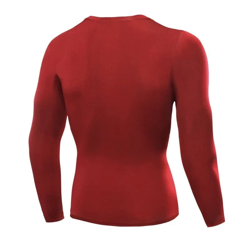 Men's Compression Long Sleeve Workout Tee in various colors and sizes