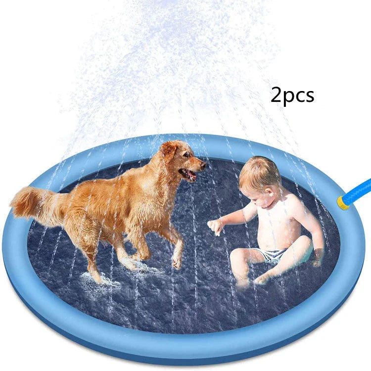 Splash Pad for Kids and Pets: Backyard Water Fun, Non-Slip, Meets Safety Standards, Versatile and Portable Design