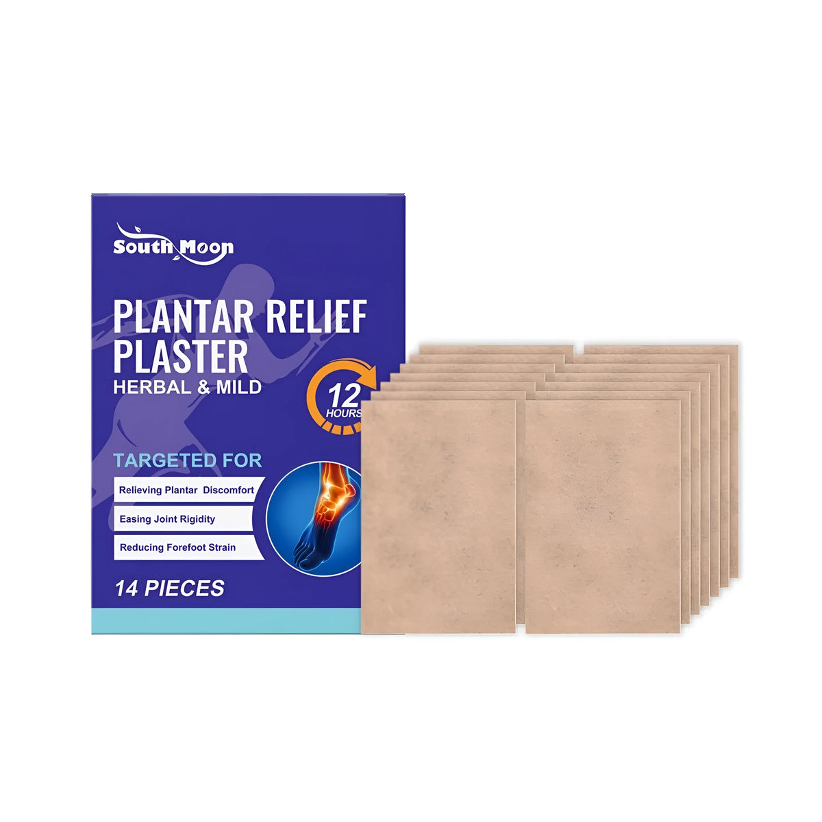 Pack of 14 foot soothing patches with horse chestnut, chilli oil and eucalyptus oil