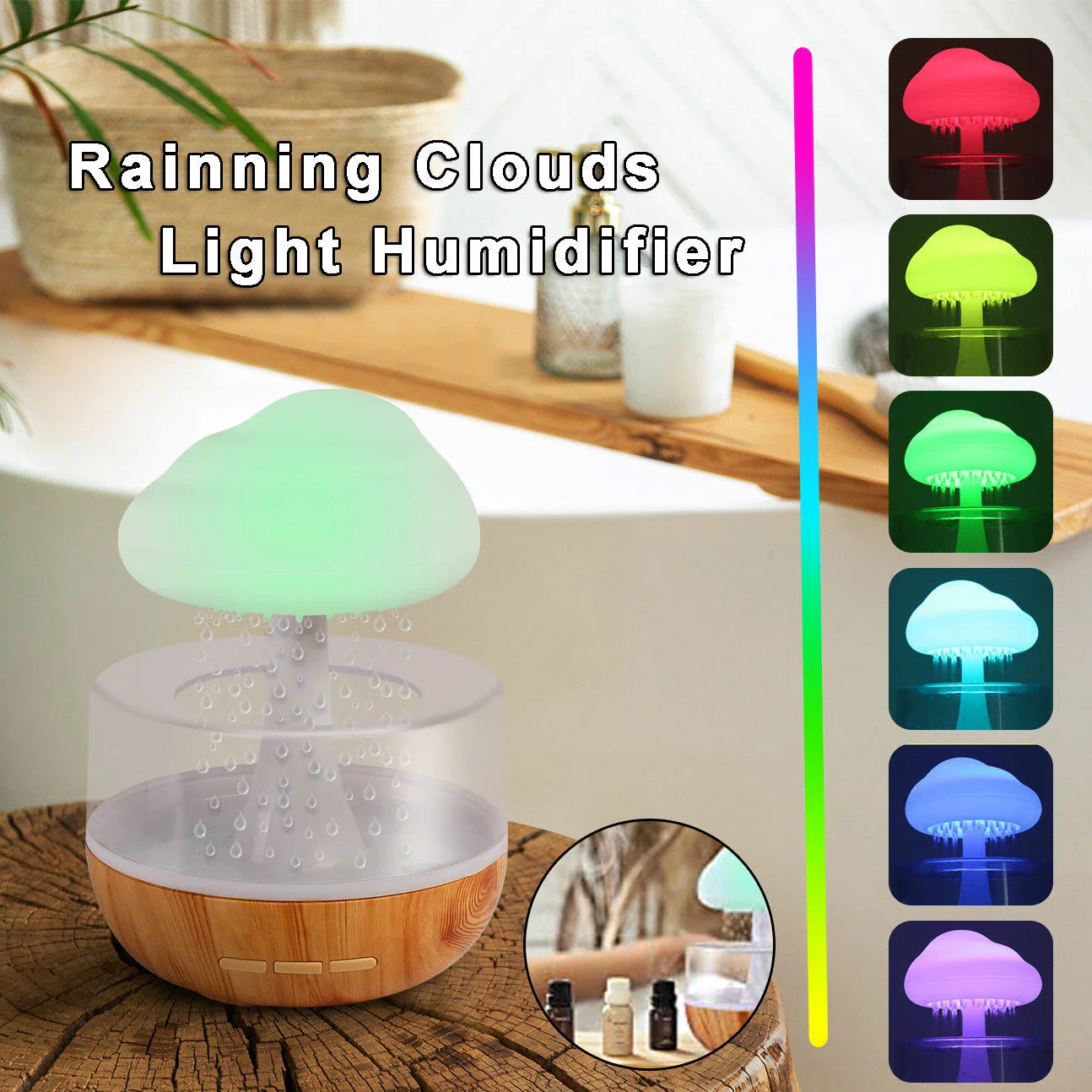 Soothing Cloud Humidifier with Relaxing Mood Lighting, Compact and Portable Design for Home or Office Use