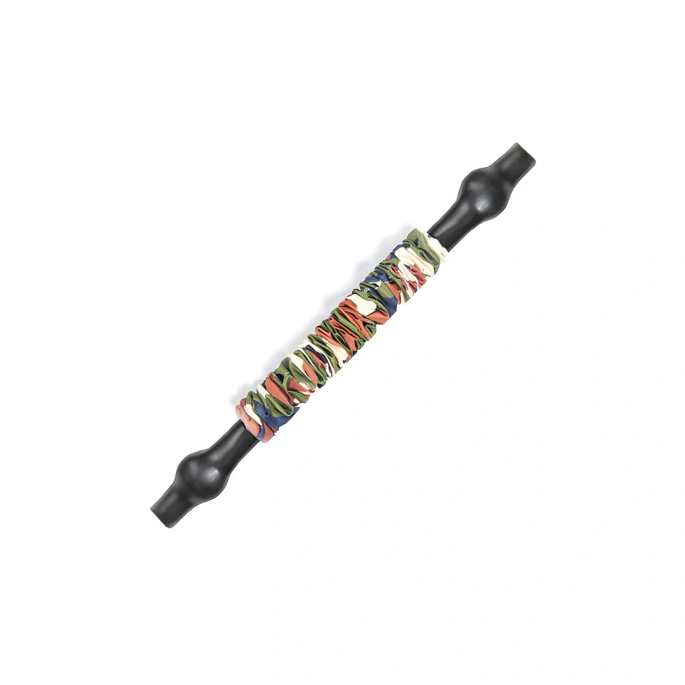 Elastic pull rope in flame camouflage, 26cm length with 6KG resistance for men's fitness training