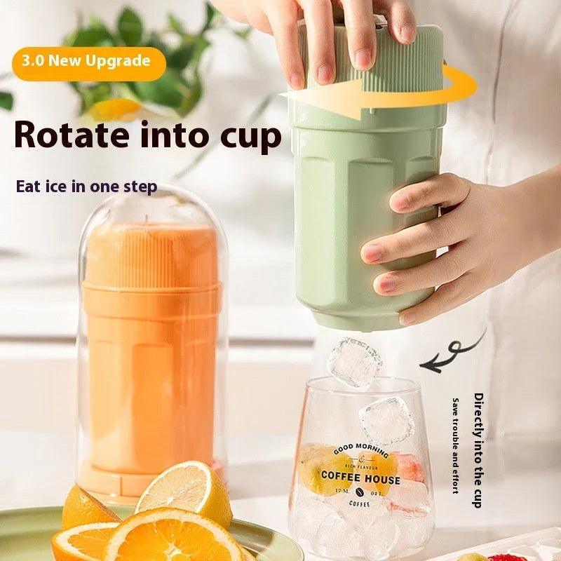 Versatile ice tray with rotating release mechanism, leak-proof lid, and stackable design for effortless frozen creations