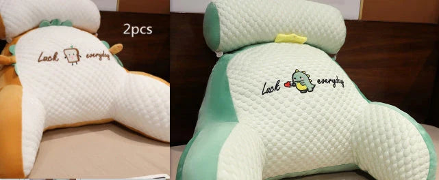 A cozy lumbar support cushion with a soft, breathable design for comfortable back and posture support