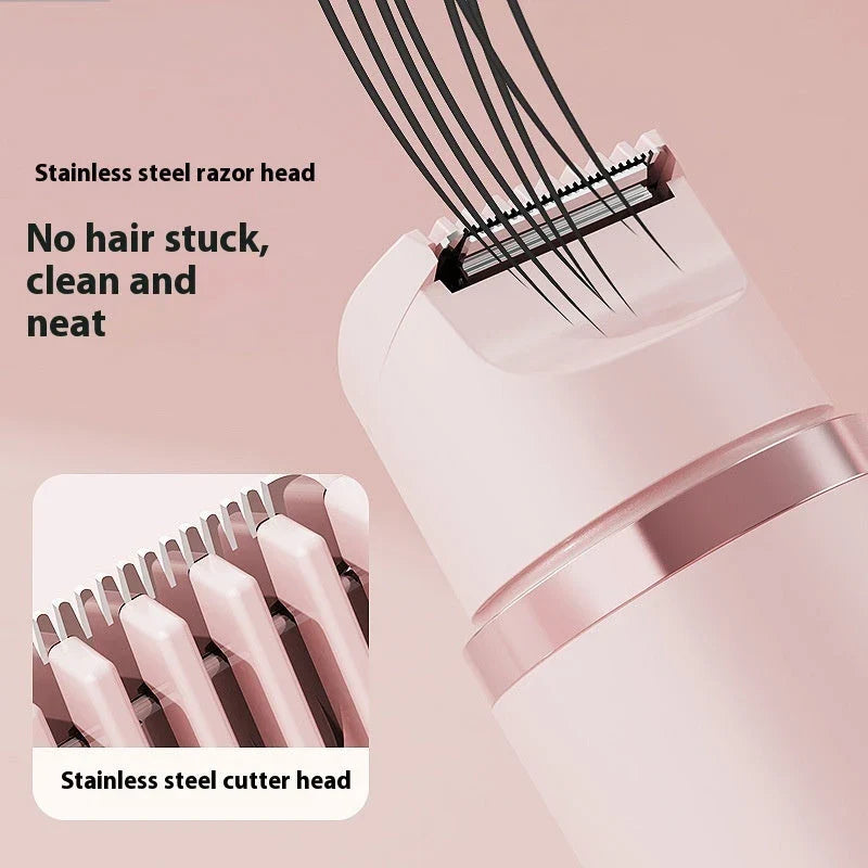Dual-head electric shaver for women's painless hair removal on face, arms, legs, and bikini area