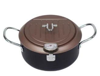Stainless Steel Telescopic Frying Basket with Removable Thermometer for Precise Temperature Control and Easy Frying