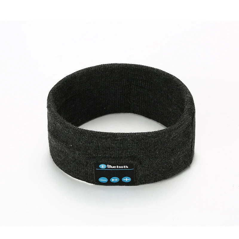 Wireless Bluetooth headband in multiple colours, featuring knitted fabric, built-in microphone and long-lasting battery for outdoor fitness and yoga activities.
