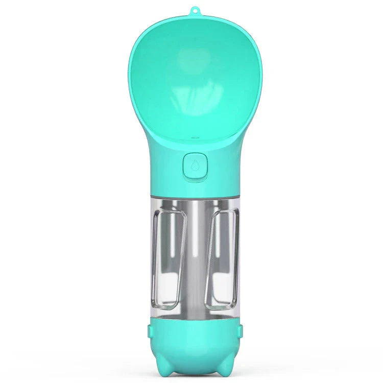 Multipurpose Pet Water Bottle with Feeding Bowl and Waste Bag Storage - Durable, Portable, and Convenient