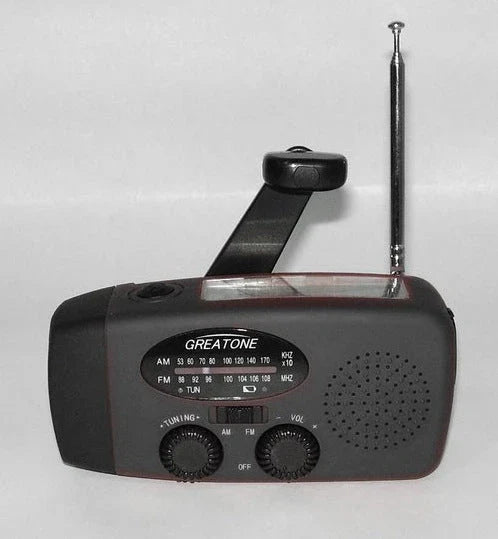 Homeenjoy Portable Solar & Hand Crank USB Charging Radio Flashlight