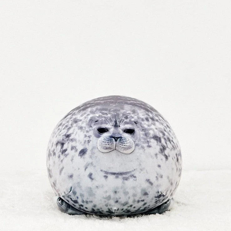 A plush, lifelike seal cushion in various sizes and colours, made of soft velvet fabric and PP cotton filling