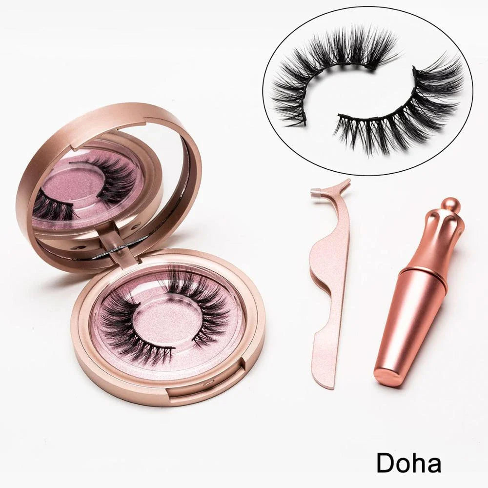Magnetic Lash and Eyeliner Set with Premium Faux Mink Lashes, Magnetic Eyeliner, and Applicator Tools