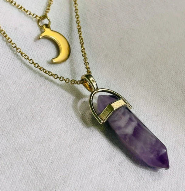 Elegant hexagonal pendant with a captivating moon-inspired design, crafted with premium alloy and a lustrous finish.