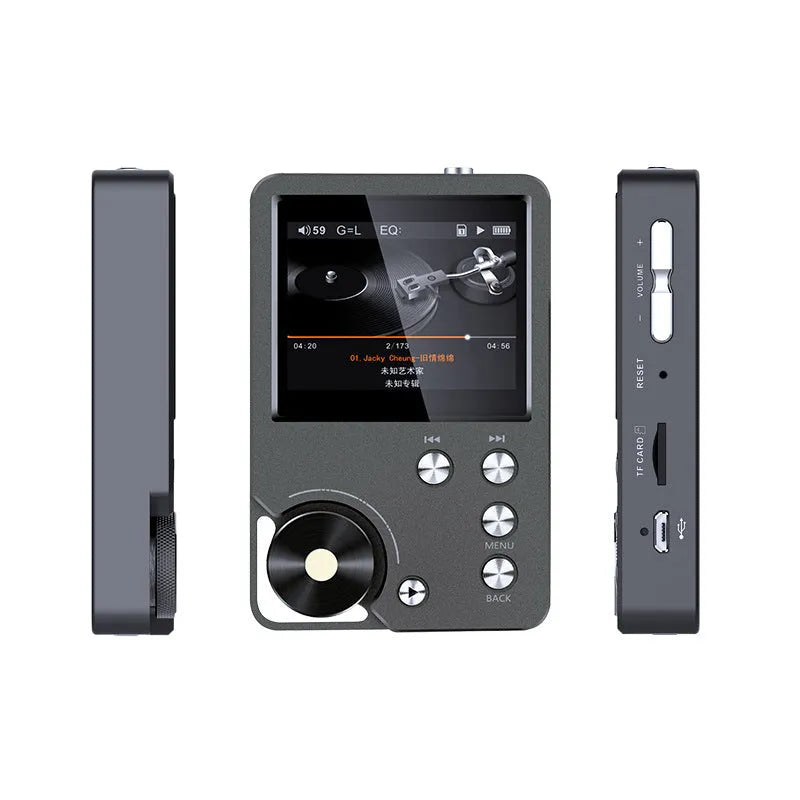 Master HIFI lossless DSD256 music player, Silver Gray, 88 x 56 x 16mm, 2inch screen, USB 2.0