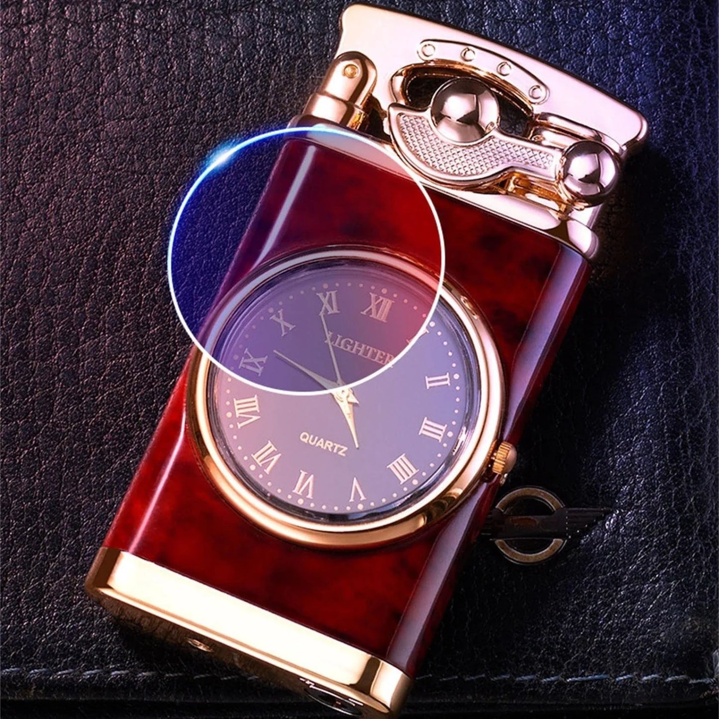 Multipurpose Butane Lighter and Wrist Watch Combo with Adjustable Flame, Durable Construction, and Stylish Design
