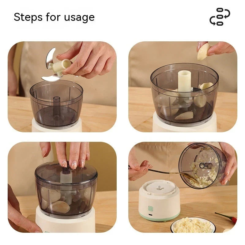 Versatile Electric Mini Food Chopper for Quick Meal Preparation with Powerful Motor, Anti-Slip Design, and Transparent Cup