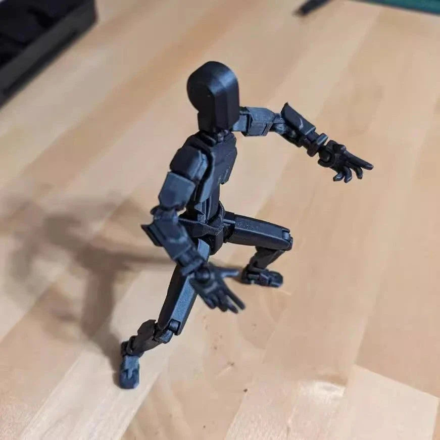 Customizable 3D printed multi-jointed action figure robot toy in various vibrant colors