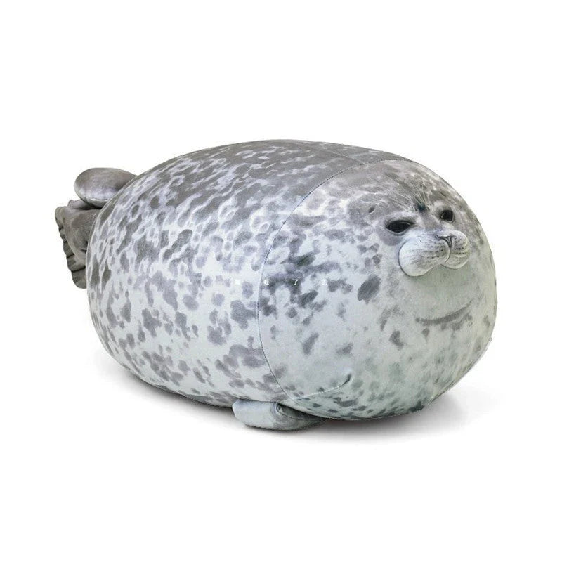 A plush, lifelike seal cushion in various sizes and colours, made of soft velvet fabric and PP cotton filling