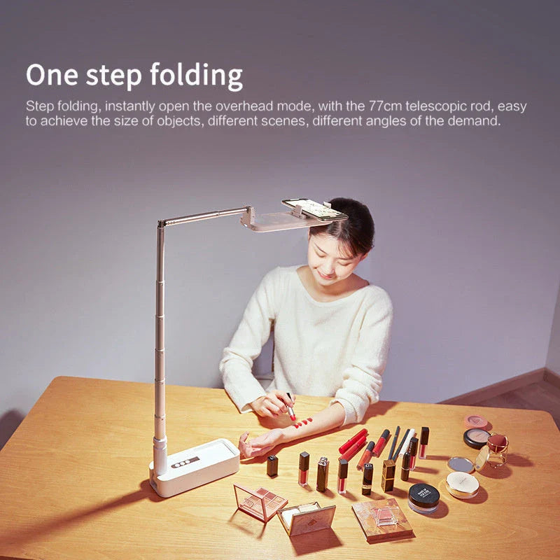 Homeenjoy_UK Adjustable Multi-Angle Phone Holder with Integrated Lighting and Bluetooth Remote