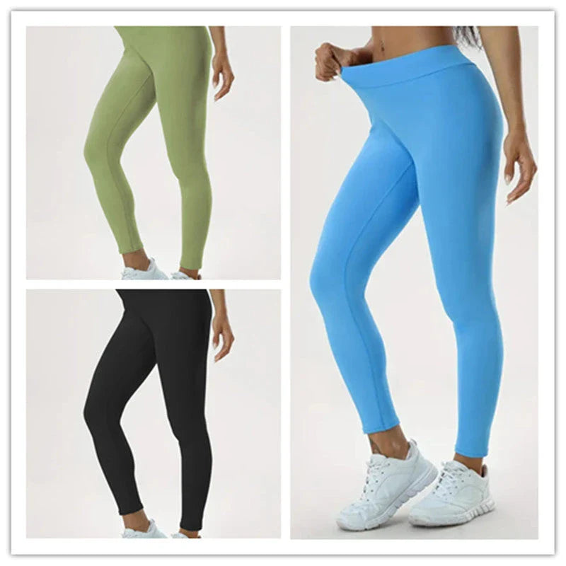 Women's high-waist yoga pants in various vibrant colors designed for comfort and style