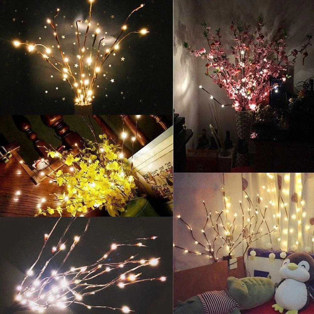 Enchanting 20-LED twig lights for creating a cozy, festive ambiance in any room or event