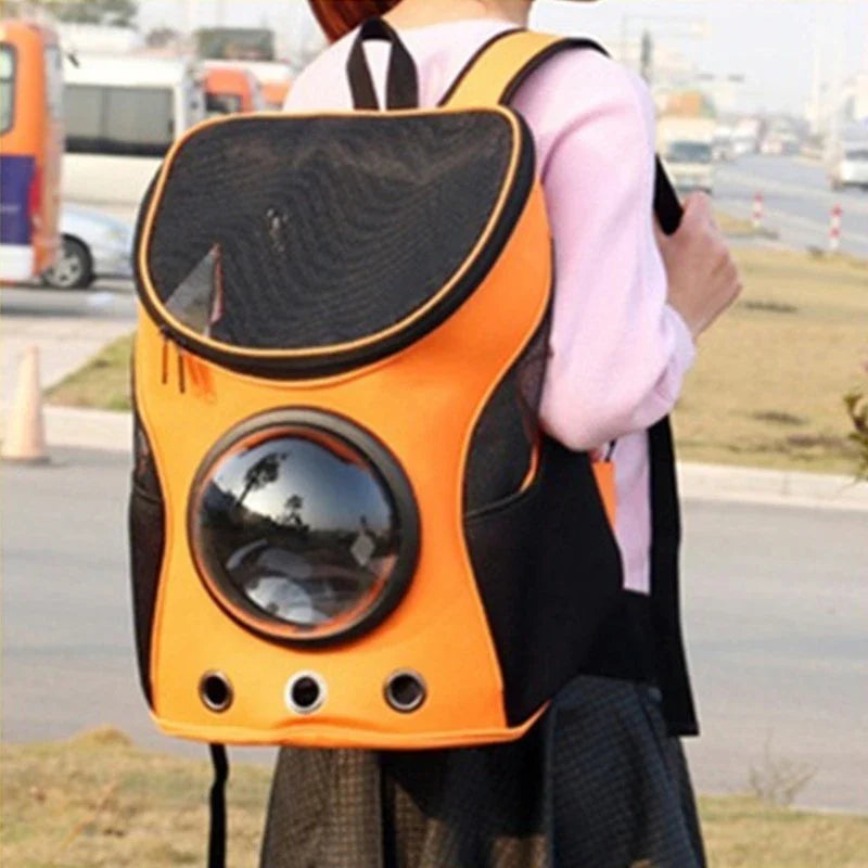 Astronaut Pet Carrier Backpack with Spacious Interior, Breathable Mesh Panels, and Adjustable Straps for Secure Pet Transport