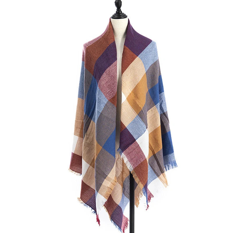 Luxury plus-sized double-sided cashmere-like scarf shawl in various colours