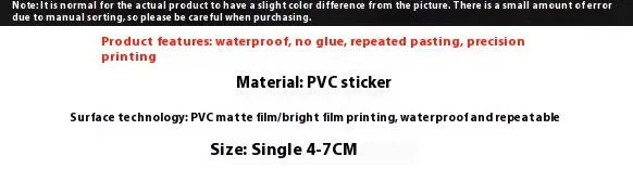 Candy small items waterproof stickers in fresh colours, 4-7cm size, for hand account and written decoration