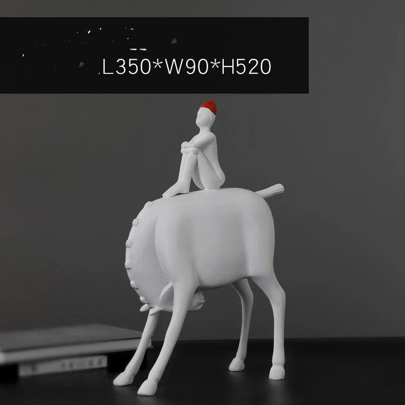 A charming white resin animal-inspired ornament for children's room decor