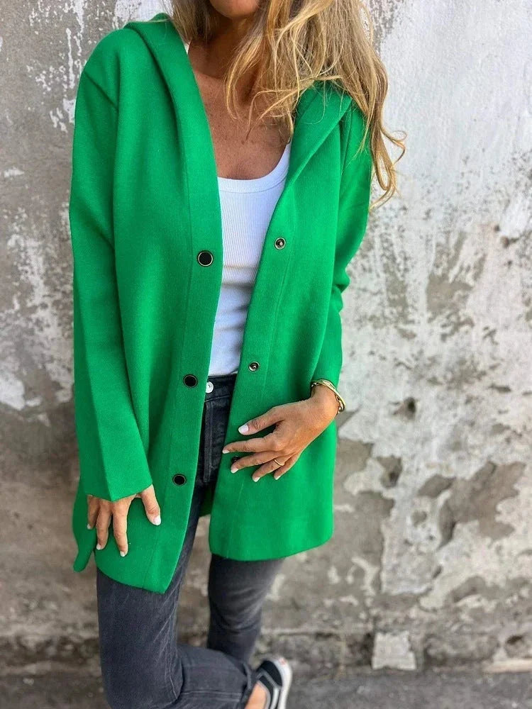 Cozy hooded cardigan jacket in various colors, featuring a relaxed fit and soft, premium polyester fabric for maximum comfort and style.