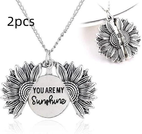 A stunning sunflower pendant necklace with an adjustable chain, crafted from high-quality materials for a radiant and versatile accessory.