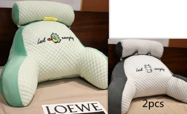 A cozy lumbar support cushion with a soft, breathable design for comfortable back and posture support