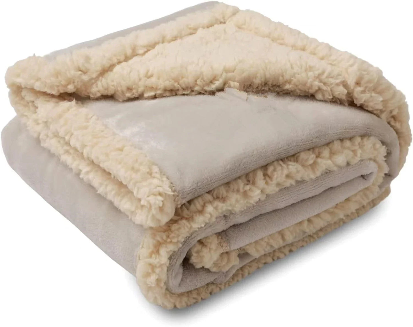 Cozy flannel dog blanket with soft sherpa accents for all-season comfort and warmth