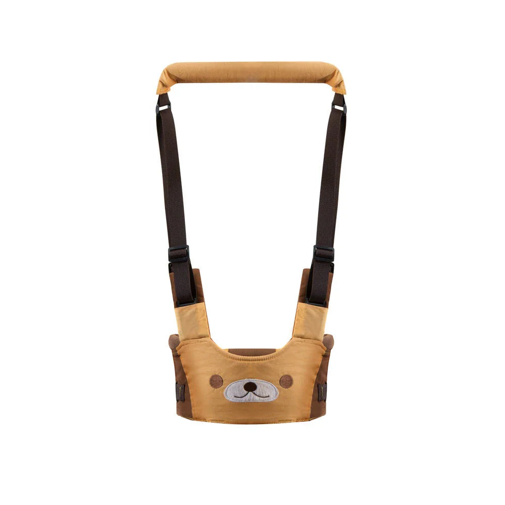 Hands-free baby walking assistant with adjustable lift and pull features for supporting your little one's first steps