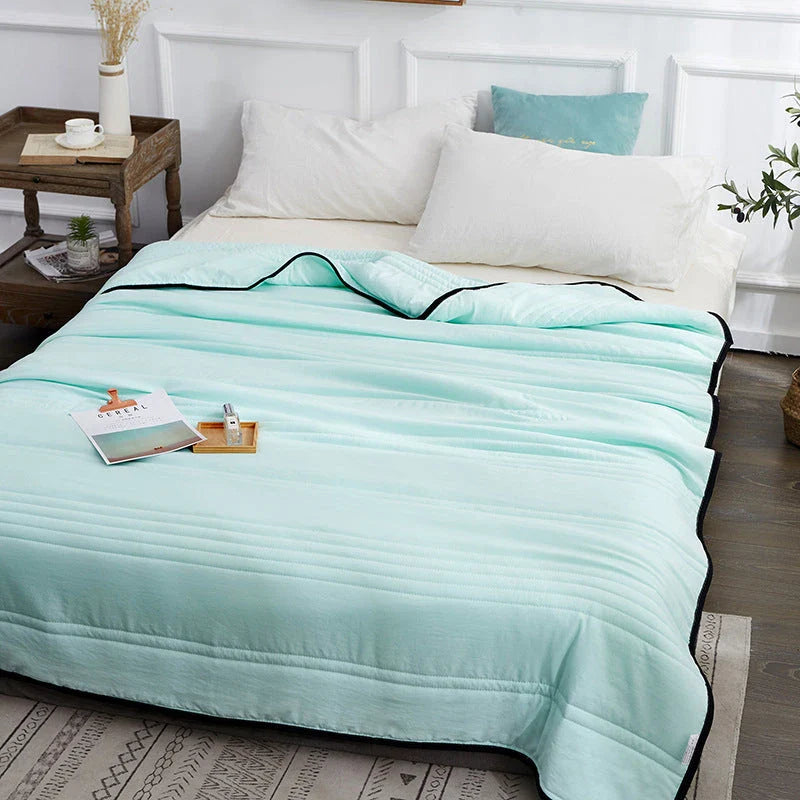 Premium all-season cooling comforter with soft, breathable fabric and plush fill for comfortable sleep