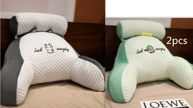 A cozy lumbar support cushion with a soft, breathable design for comfortable back and posture support