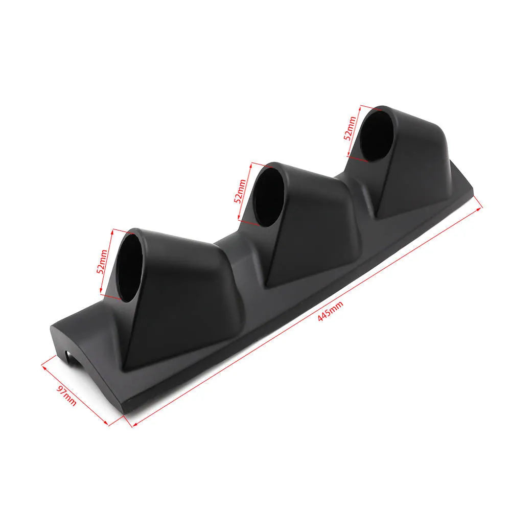 Black ABS plastic 52mm three-hole right drive instrument stand for car dashboard gauge mounting