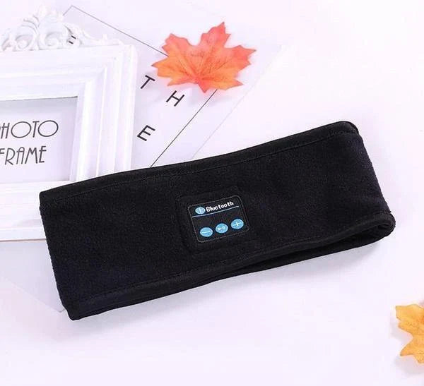 Wireless Bluetooth headband in multiple colours, featuring knitted fabric, built-in microphone and long-lasting battery for outdoor fitness and yoga activities.