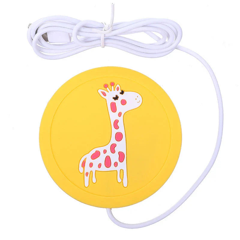Cosy USB-powered heating pad with a soft rubber construction and a playful animal-inspired design, perfect for keeping mugs and cups warm