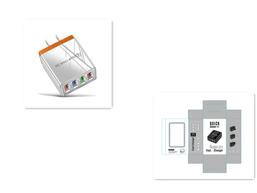 Powerful 4-Port USB Wall Charger with Quick Charge 3.0 for Phones and Tablets