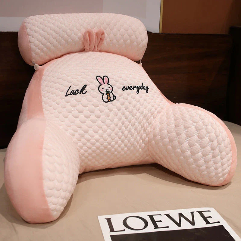 A cozy lumbar support cushion with a soft, breathable design for comfortable back and posture support