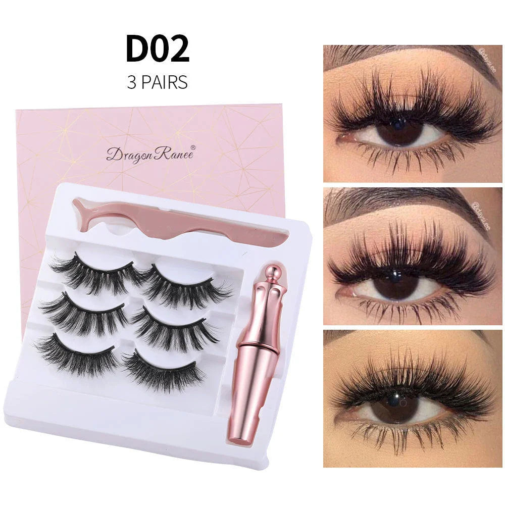 Magnetic Lash and Eyeliner Set with Premium Faux Mink Lashes, Magnetic Eyeliner, and Applicator Tools