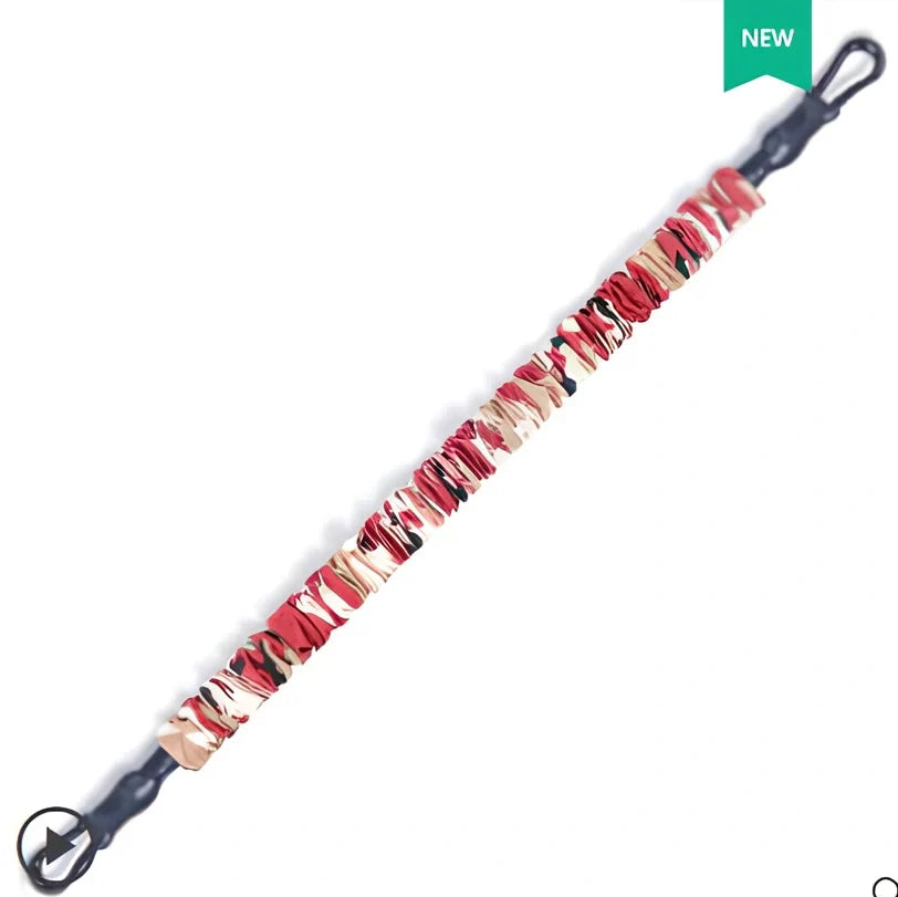 Elastic pull rope in flame camouflage, 26cm length with 6KG resistance for men's fitness training