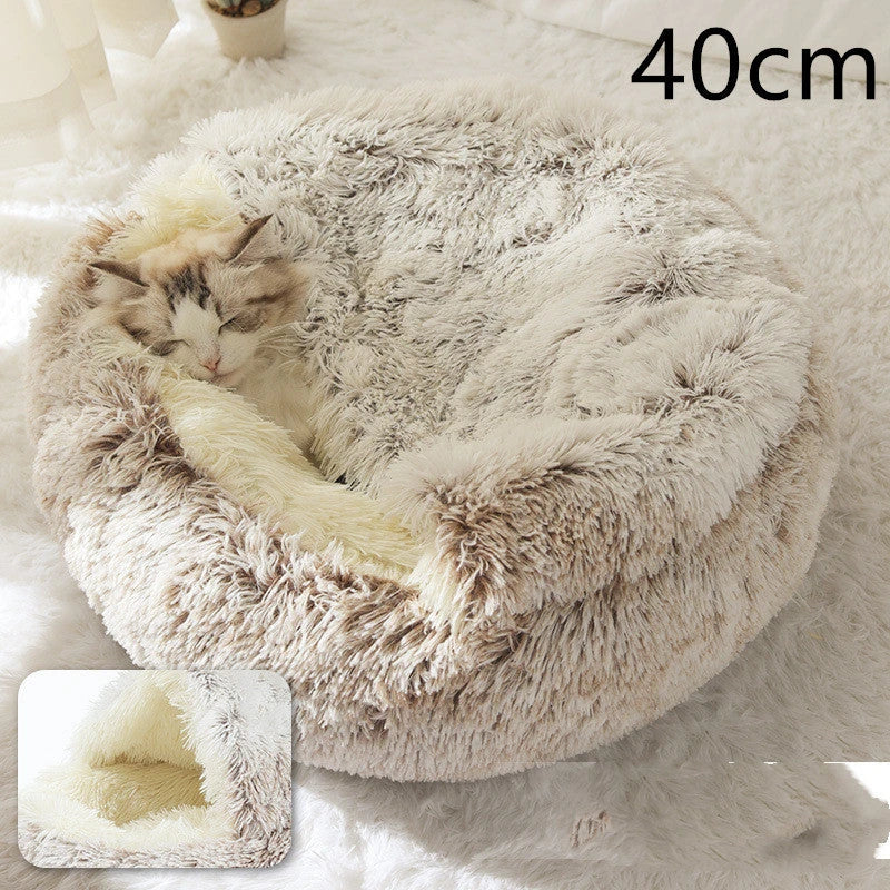 Cozy All-in-One Pet Bed in various colors and sizes, providing a plush and comfortable retreat for cats and dogs
