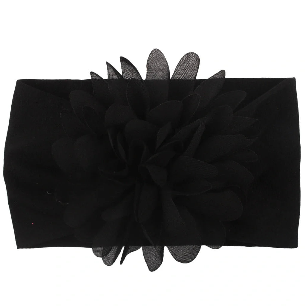 Handcrafted chiffon flower baby headband for little princesses, available in various colours and styles.